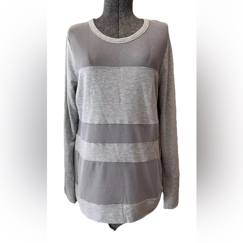 🆕Yogalicious NWT unisex/ladies size XL mesh panel‎ pullover Heather gray active